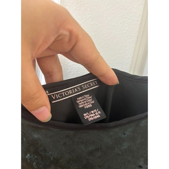 Victorias Secret Crushed Velvet Nightgown Slip Dress Black Women’s M/L - Picture 5 of 7